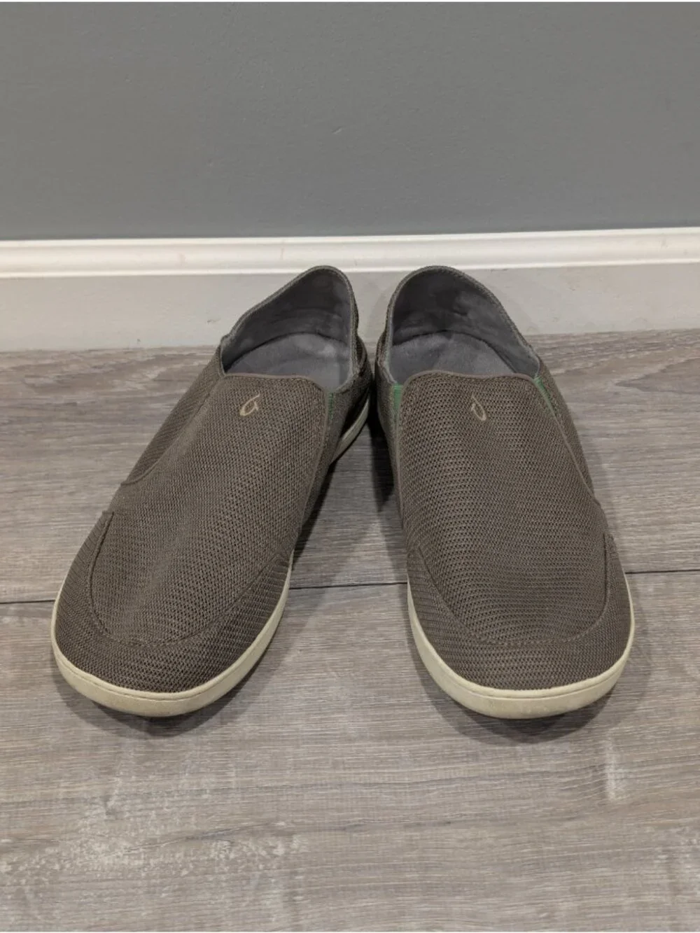 Olukai Nohea Mesh Slip On Shoes Mens Size 12-Mustang Brown/Lime Green Boat Beach